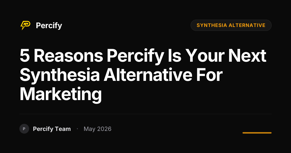 5 Reasons Percify is Your Next Synthesia Alternative for Marketing - Percify AI Avatar Blog Cover