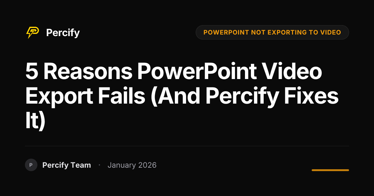 5 Reasons PowerPoint Video Export Fails (And Percify Fixes It ...