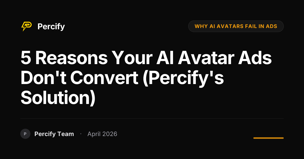 5 Reasons Your AI Avatar Ads Don't Convert (Percify's Solution) - Percify AI Avatar Blog Cover