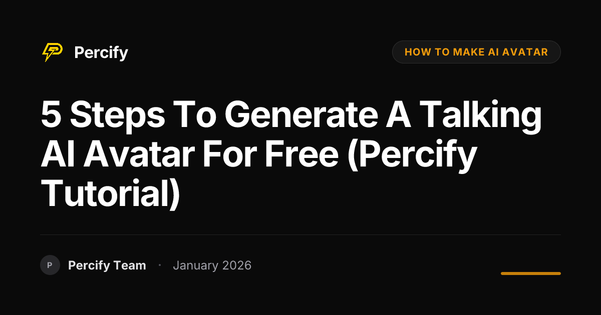 5 Steps to Generate a Talking AI Avatar for Free (Percify Tutorial ...