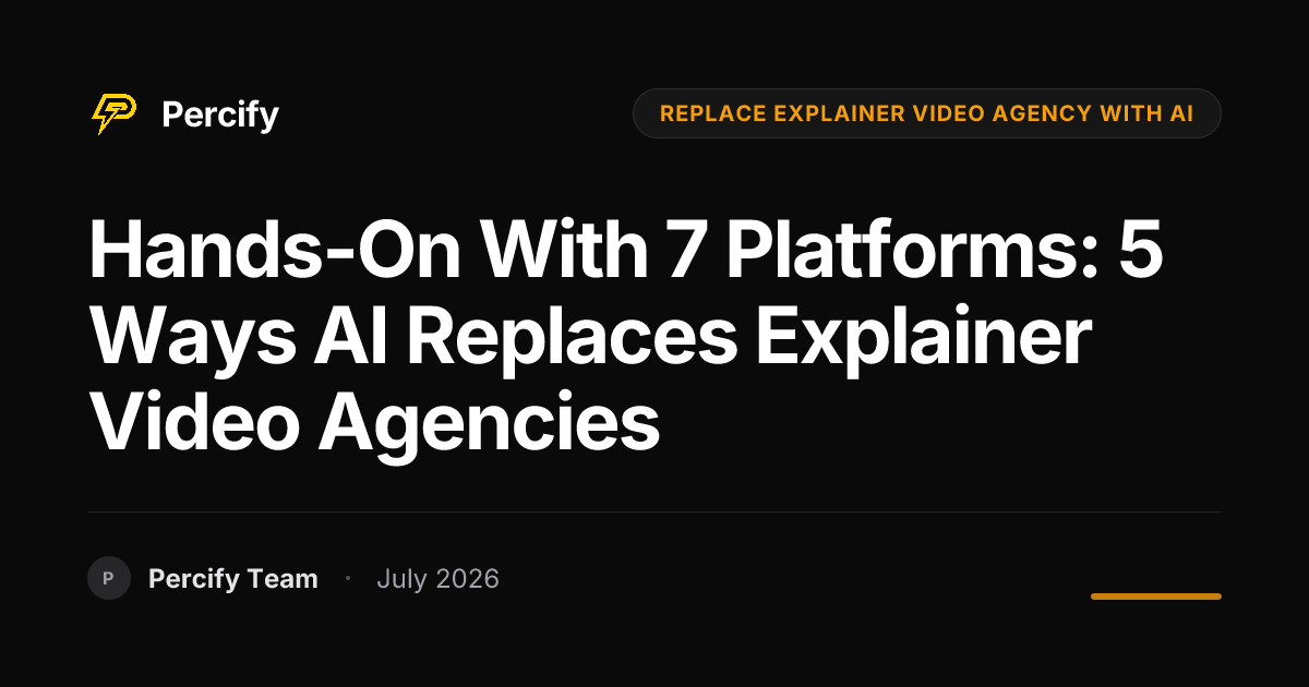 Hands-on with 7 Platforms: 5 Ways AI Replaces Explainer Video Agencies - Percify AI Avatar Blog Cover