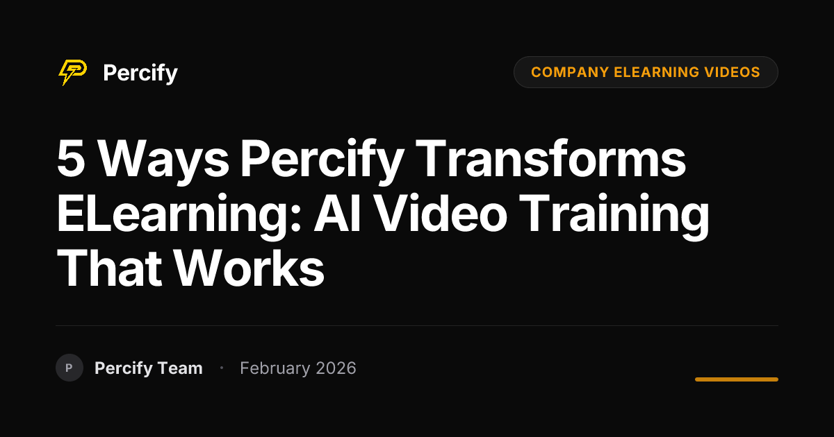 5 Ways Percify Transforms eLearning: AI Video Training That Works - Percify AI Avatar Blog Cover