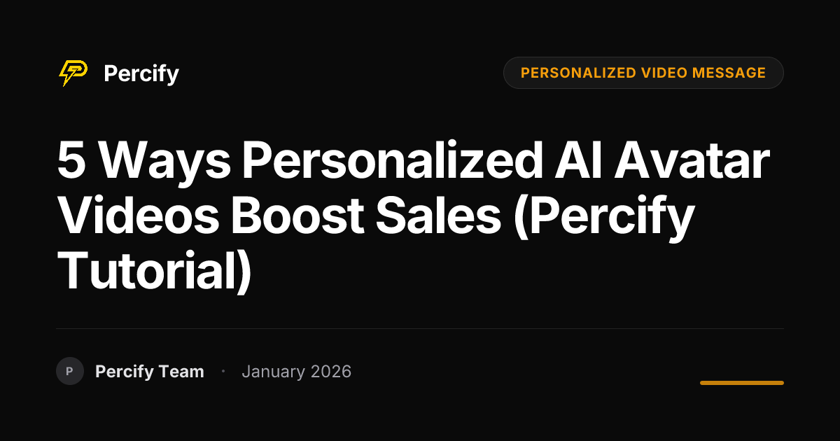 5 Ways Personalized AI Avatar Videos Boost Sales (Percify Tutorial ...