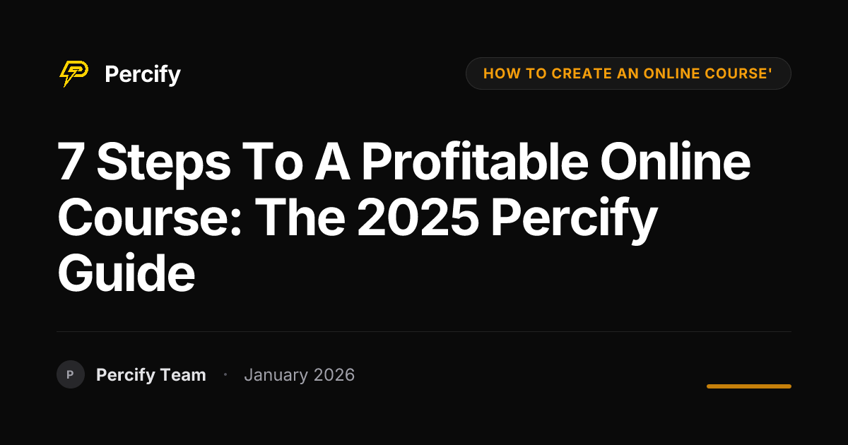 7 Steps to a Profitable Online Course: The 2025 Percify Guide | Percify ...