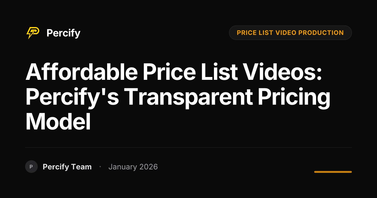 Affordable Price List Videos: Percify's Transparent Pricing Model ...