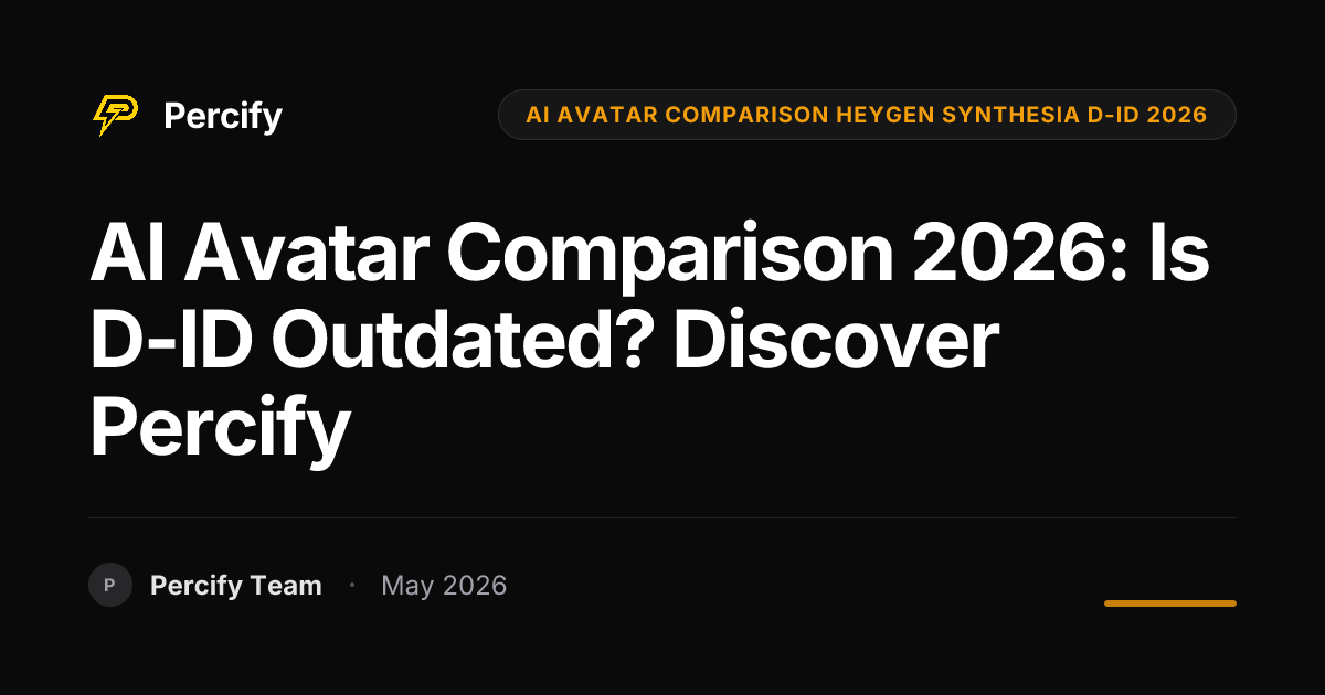 AI Avatar Comparison 2026: Is D-ID Outdated? Discover Percify - Percify AI Avatar Blog Cover