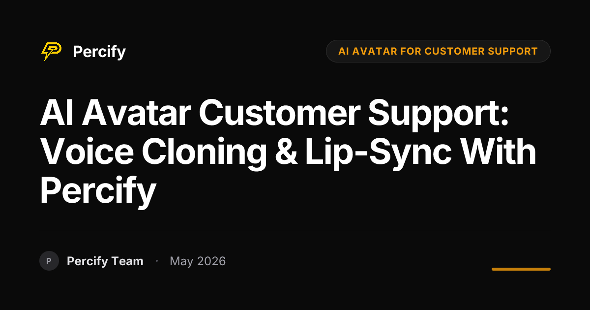 AI Avatar Customer Support: Voice Cloning & Lip-Sync with Percify - Percify AI Avatar Blog Cover