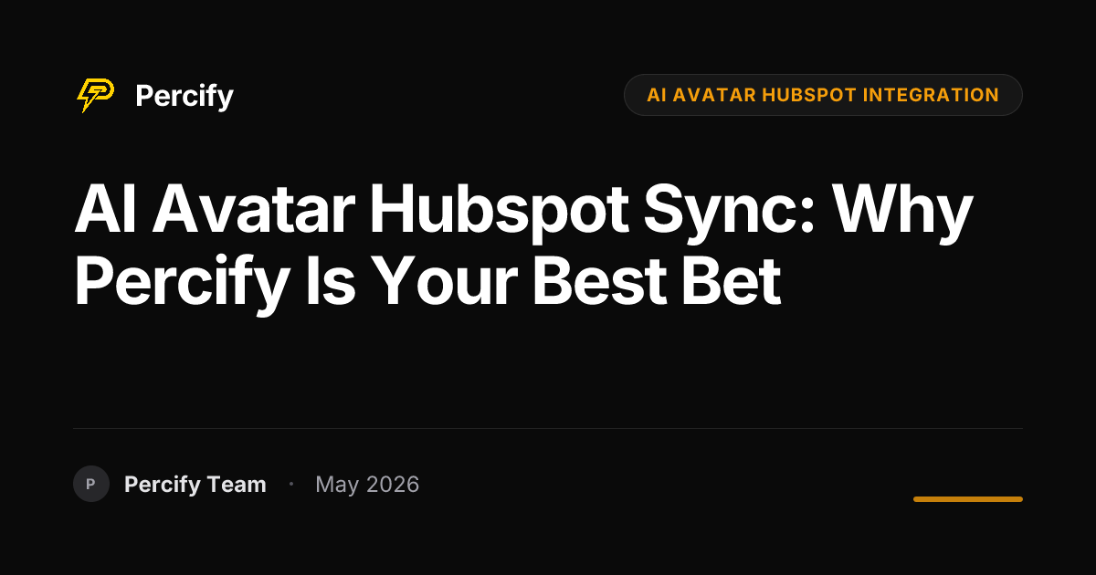 AI Avatar Hubspot Sync: Why Percify is Your Best Bet - Percify AI Avatar Blog Cover