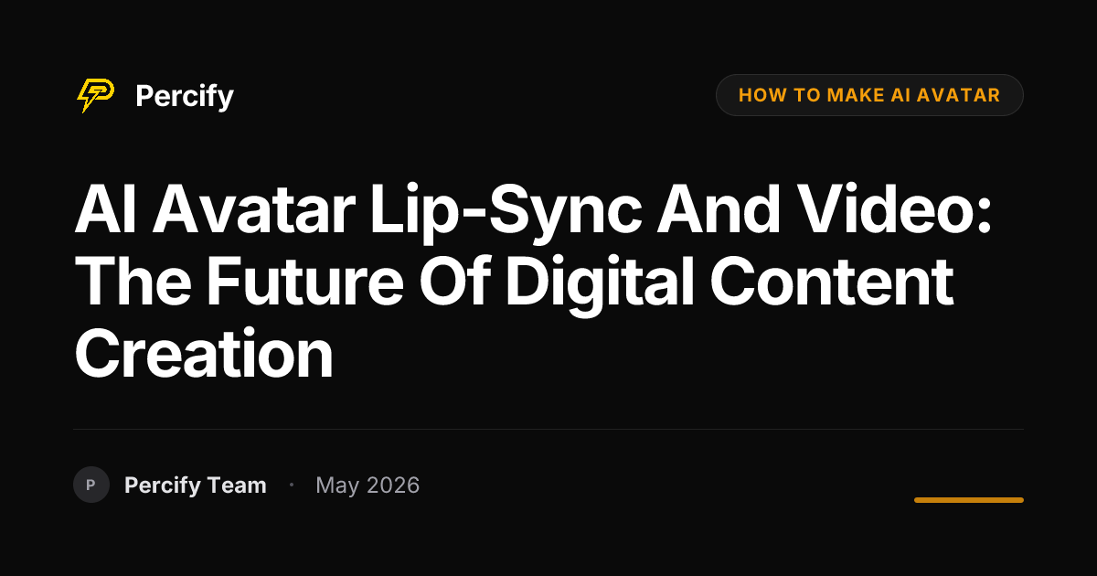 AI Avatar Lip-Sync and Video: The Future of Digital Content Creation - Percify AI Avatar Blog Cover