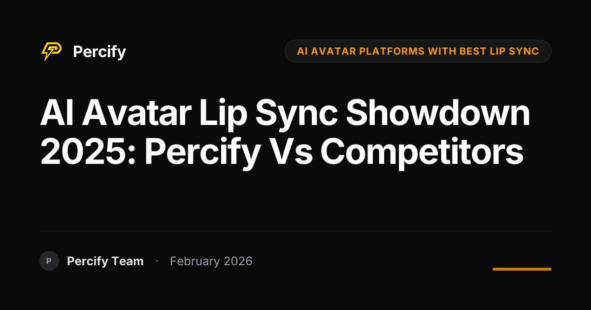 AI Avatar Lip Sync Showdown 2025: Percify vs Competitors - Percify AI Avatar Blog Cover
