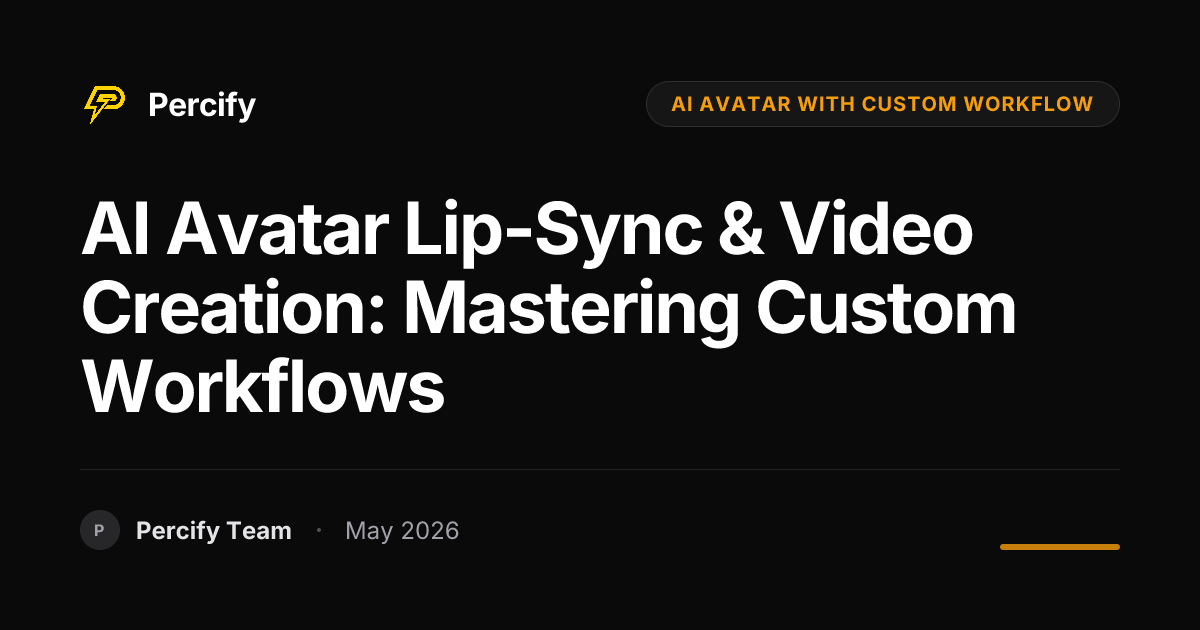 AI Avatar Lip-Sync & Video Creation: Mastering Custom Workflows - Percify AI Avatar Blog Cover