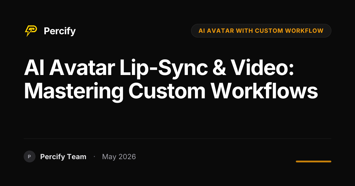 AI Avatar Lip-Sync & Video: Mastering Custom Workflows - Percify AI Avatar Blog Cover
