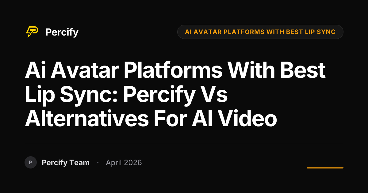 ai avatar platforms with best lip sync: Percify vs Alternatives for AI Video - Percify AI Avatar Blog Cover