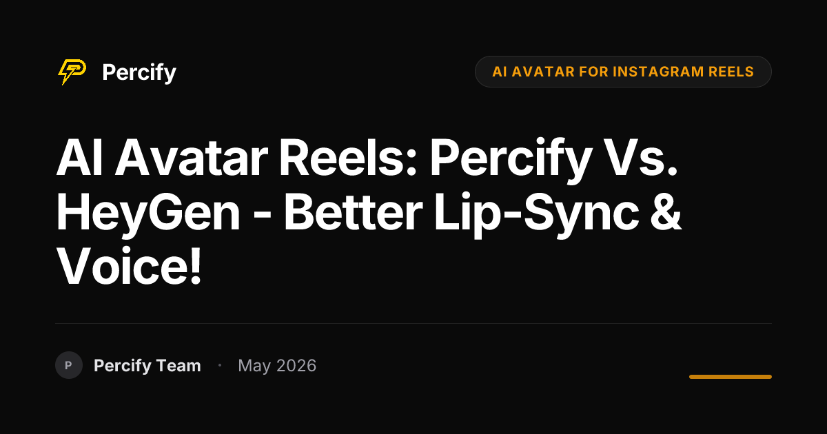 AI Avatar Reels: Percify vs. HeyGen - Better Lip-Sync & Voice! - Percify AI Avatar Blog Cover