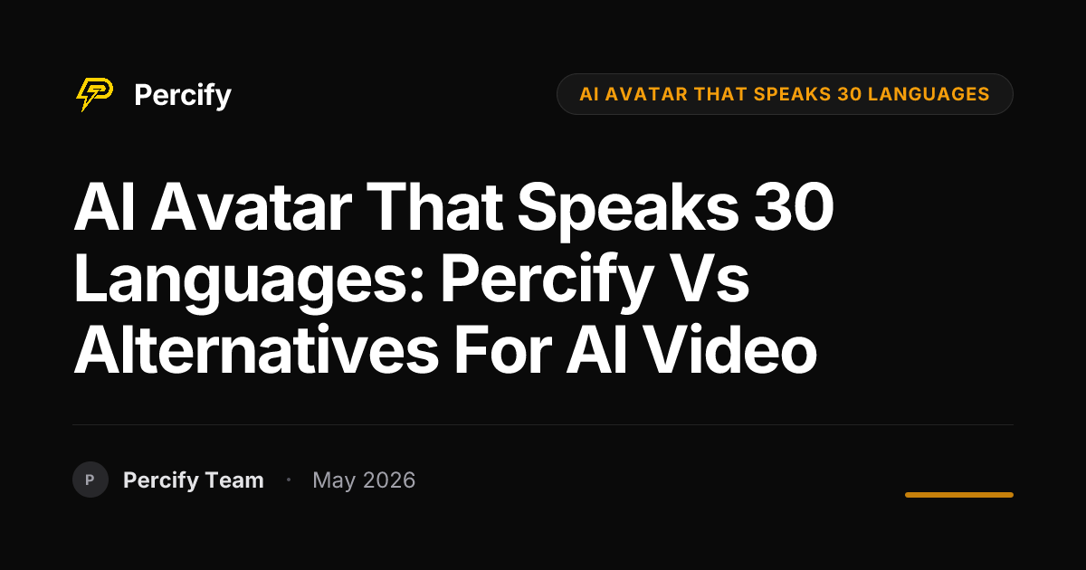 AI Avatar That Speaks 30 Languages: Percify vs Alternatives for AI Video - Percify AI Avatar Blog Cover