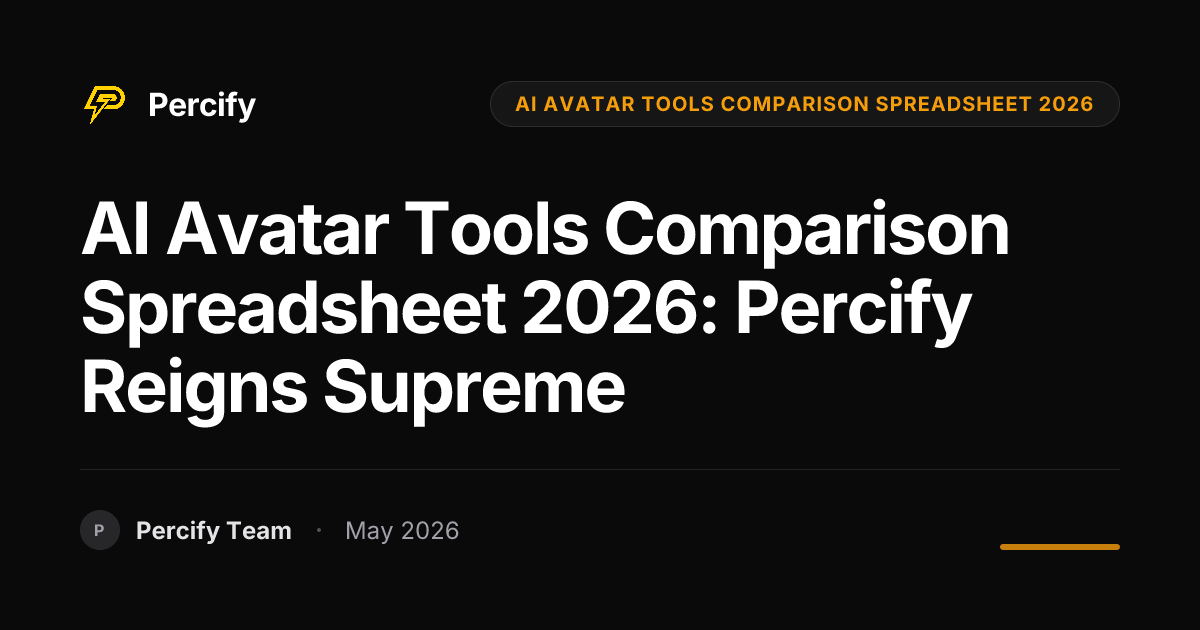 AI Avatar Tools Comparison Spreadsheet 2026: Percify Reigns Supreme - Percify AI Avatar Blog Cover