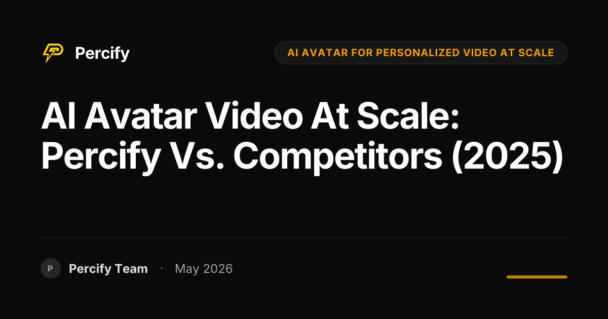 AI Avatar Video at Scale: Percify vs. Competitors (2025) - Percify AI Avatar Blog Cover