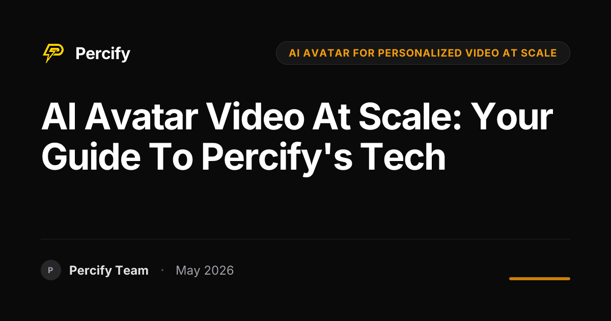 AI Avatar Video at Scale: Your Guide to Percify's Tech - Percify AI Avatar Blog Cover