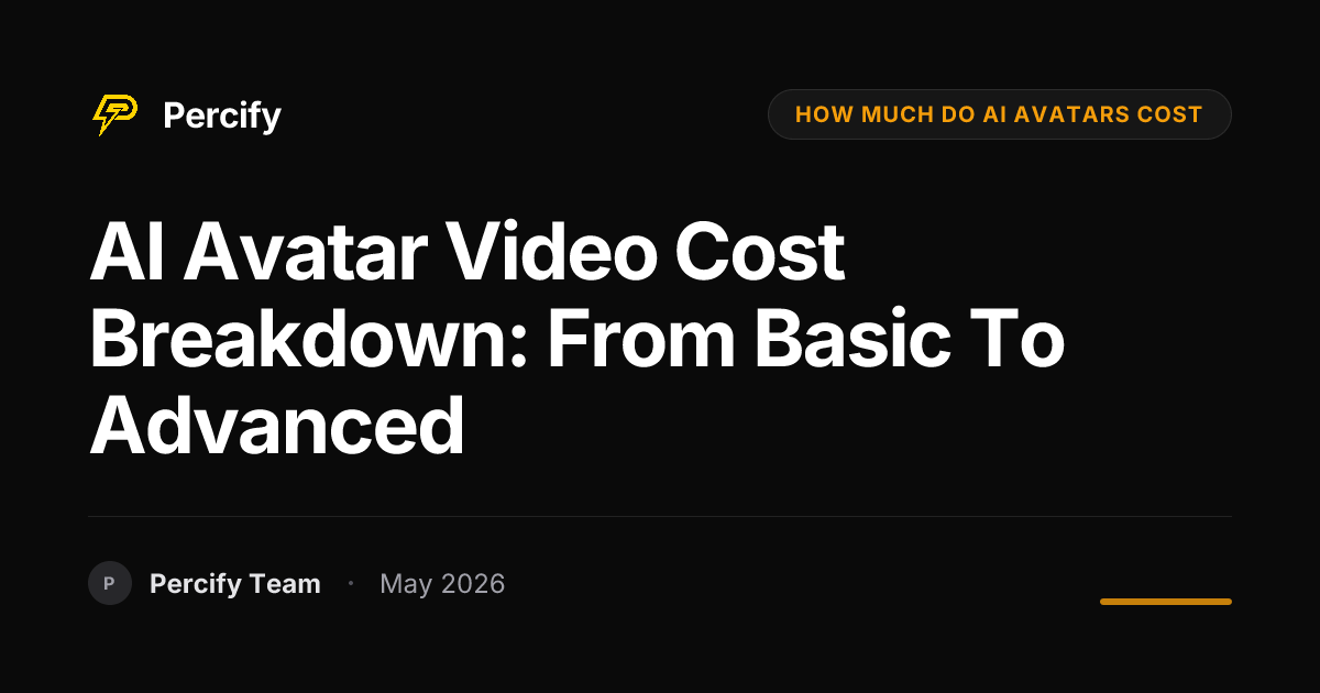 AI Avatar Video Cost Breakdown: From Basic to Advanced - Percify AI Avatar Blog Cover