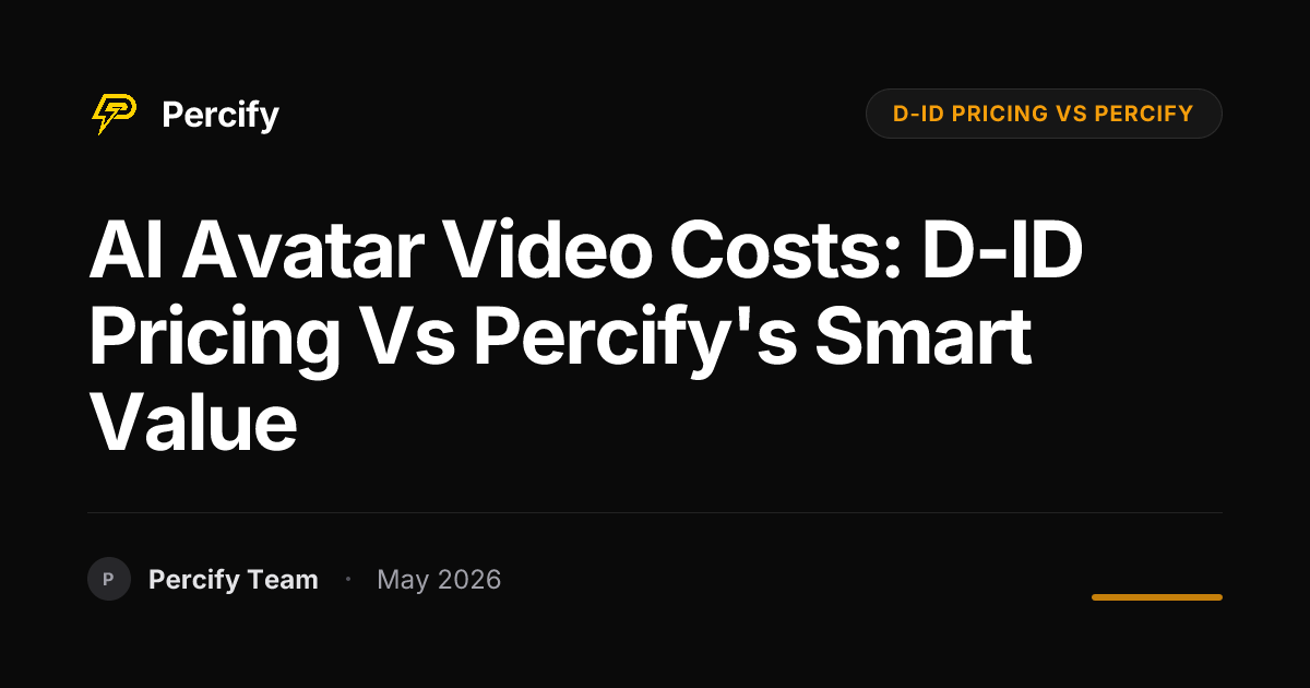 AI Avatar Video Costs: D-ID Pricing vs Percify's Smart Value - Percify AI Avatar Blog Cover