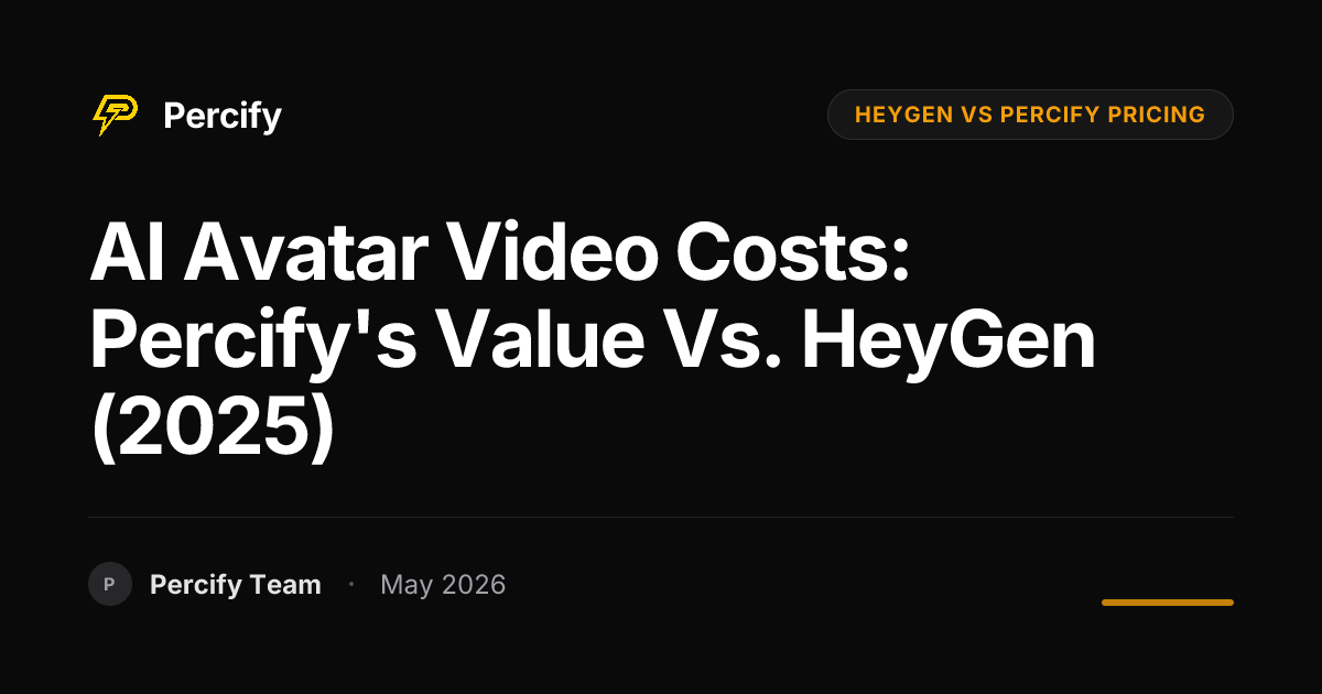 AI Avatar Video Costs: Percify's Value vs. HeyGen (2025) - Percify AI Avatar Blog Cover