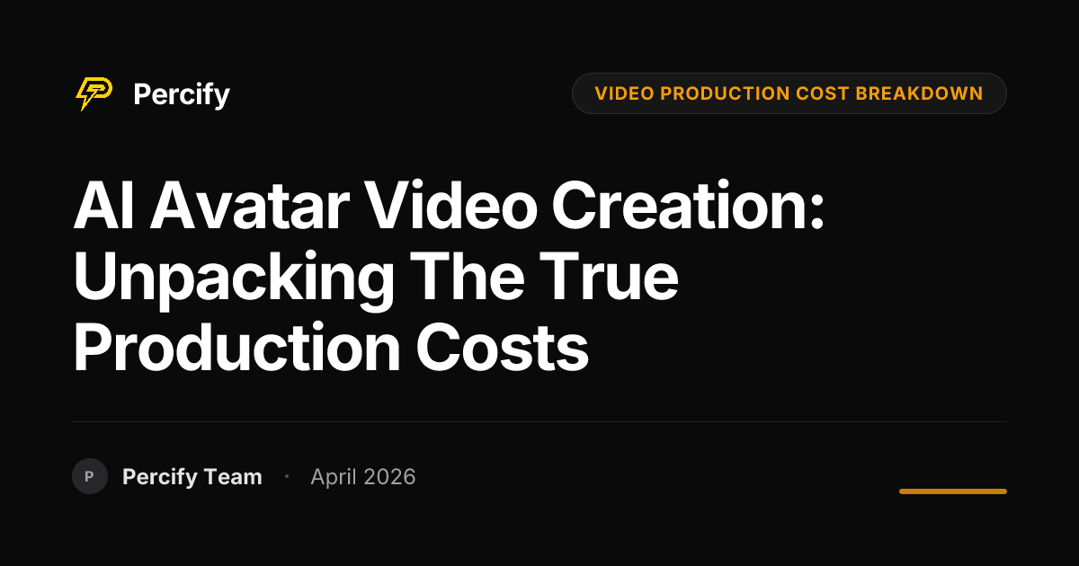 AI Avatar Video Creation: Unpacking the True Production Costs - Percify AI Avatar Blog Cover