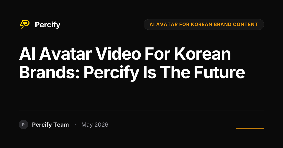 AI Avatar Video for Korean Brands: Percify is the Future - Percify AI Avatar Blog Cover