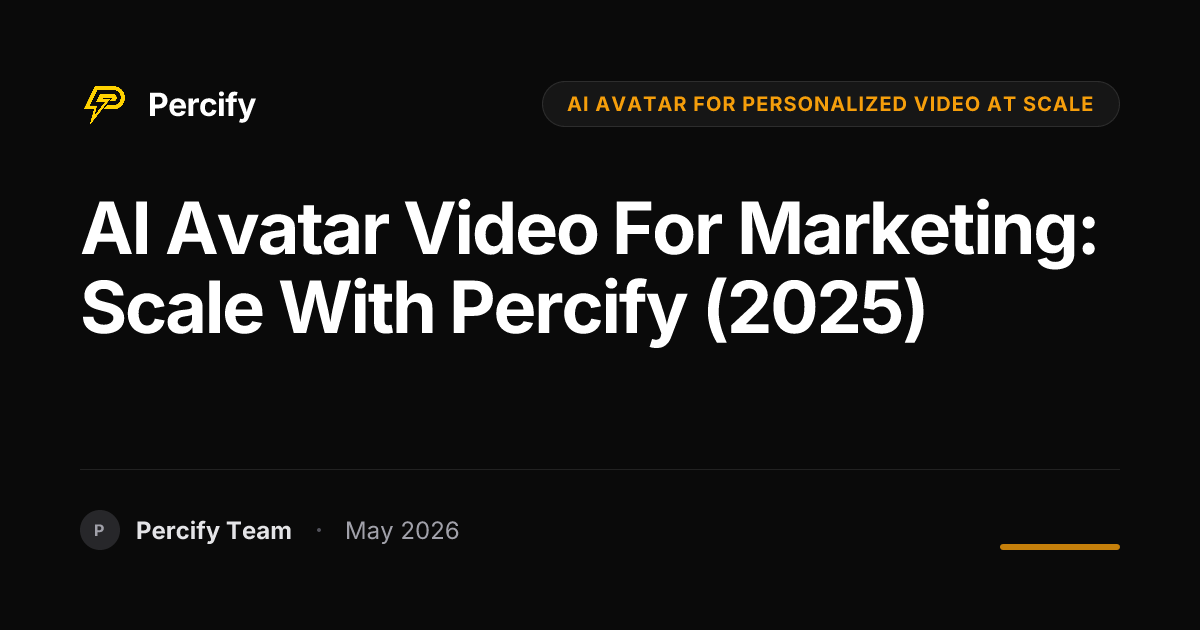 AI Avatar Video for Marketing: Scale with Percify (2025) - Percify AI Avatar Blog Cover