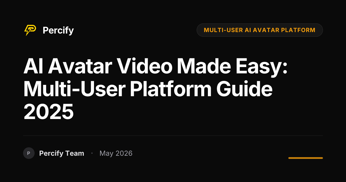 AI Avatar Video Made Easy: Multi-User Platform Guide 2025 - Percify AI Avatar Blog Cover