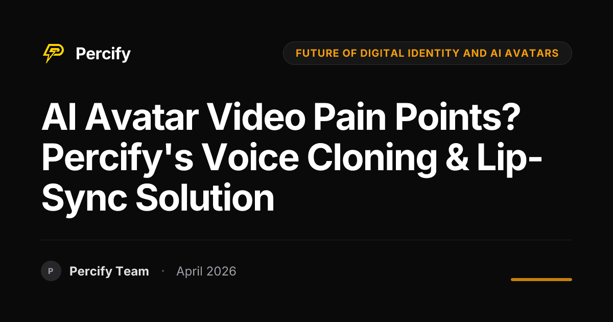 AI Avatar Video Pain Points? Percify's Voice Cloning & Lip-Sync Solution - Percify AI Avatar Blog Cover