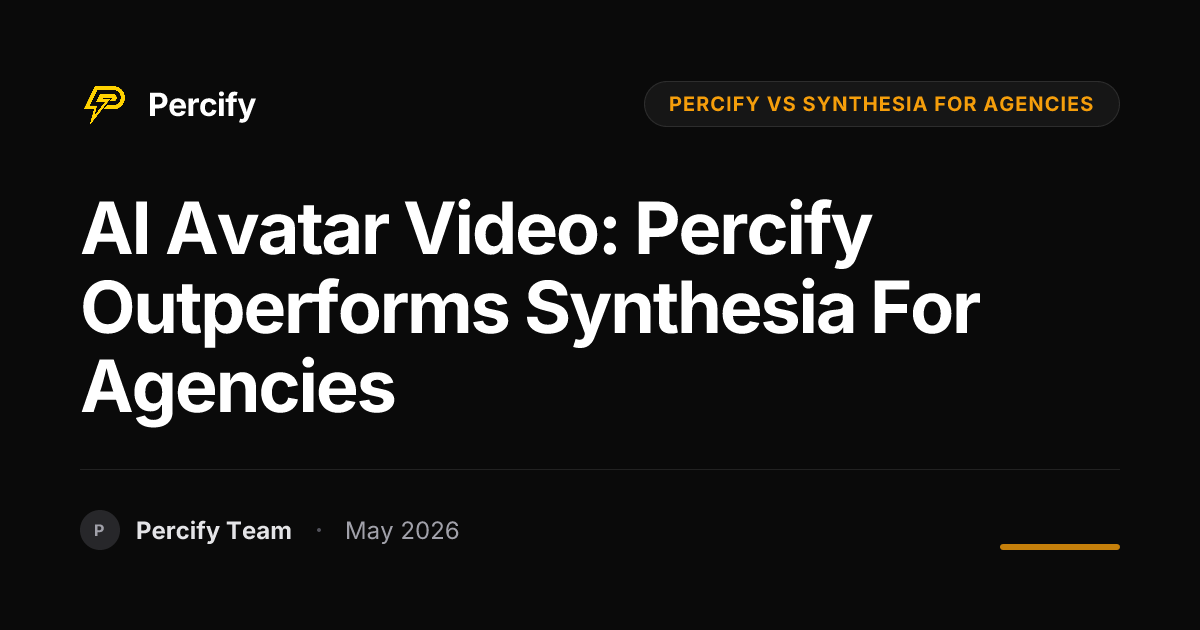 AI Avatar Video: Percify Outperforms Synthesia for Agencies - Percify AI Avatar Blog Cover