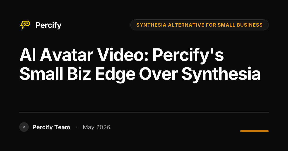 AI Avatar Video: Percify's Small Biz Edge Over Synthesia - Percify AI Avatar Blog Cover