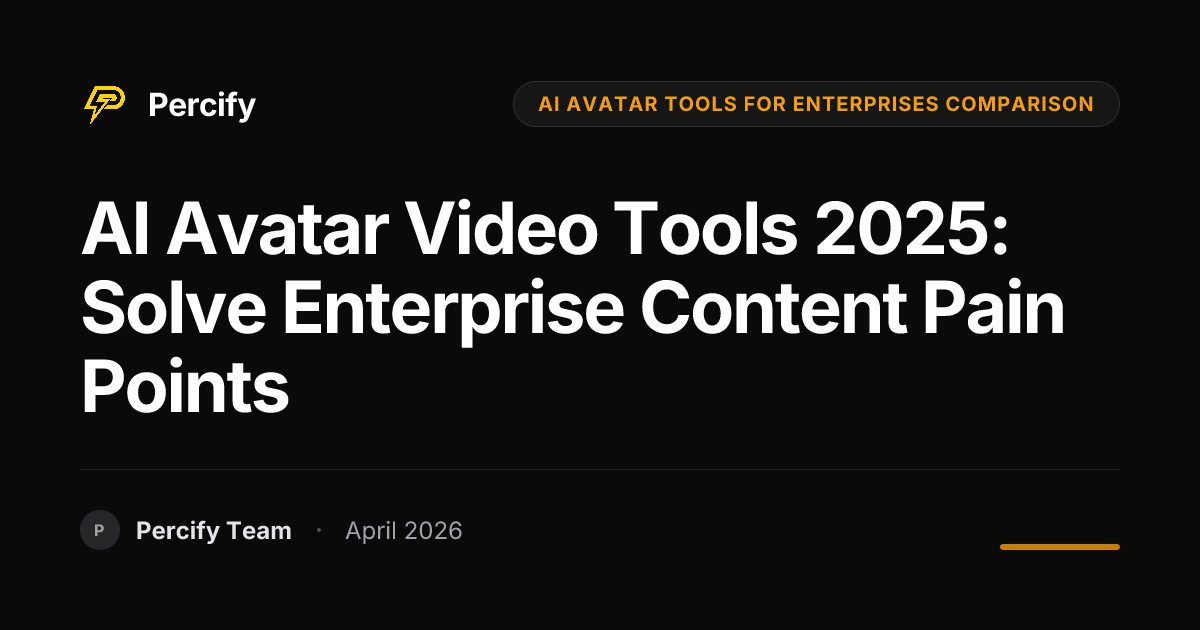 AI Avatar Video Tools 2025: Solve Enterprise Content Pain Points - Percify AI Avatar Blog Cover