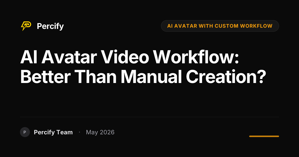 AI Avatar Video Workflow: Better Than Manual Creation? - Percify AI Avatar Blog Cover