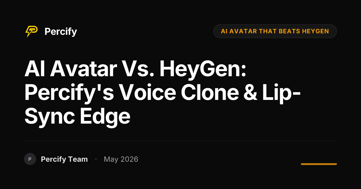 AI Avatar vs. HeyGen: Percify's Voice Clone & Lip-Sync Edge - Percify AI Avatar Blog Cover
