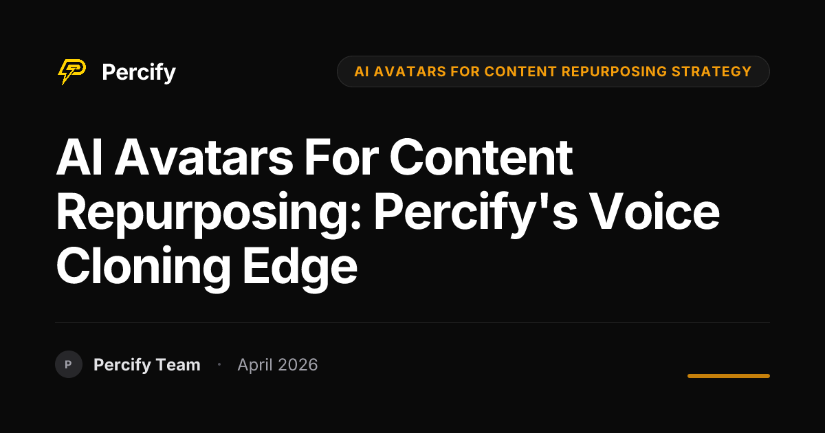 AI Avatars for Content Repurposing: Percify's Voice Cloning Edge - Percify AI Avatar Blog Cover