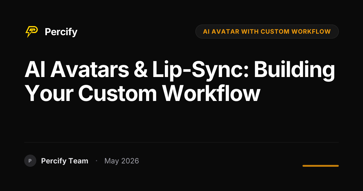 AI Avatars & Lip-Sync: Building Your Custom Workflow - Percify AI Avatar Blog Cover