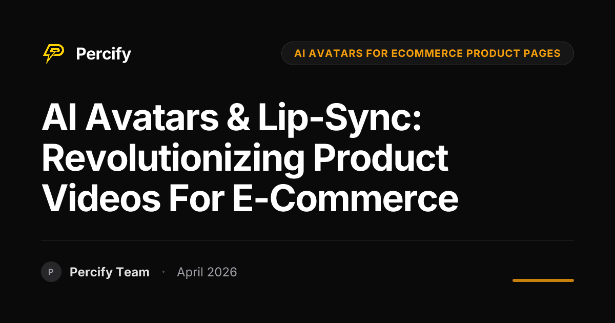 AI Avatars & Lip-Sync: Revolutionizing Product Videos for E-commerce - Percify AI Avatar Blog Cover
