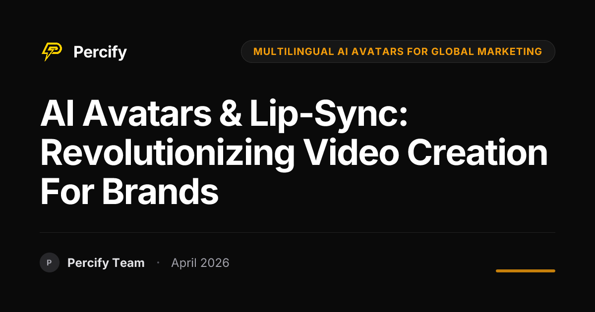 AI Avatars & Lip-Sync: Revolutionizing Video Creation for Brands - Percify AI Avatar Blog Cover