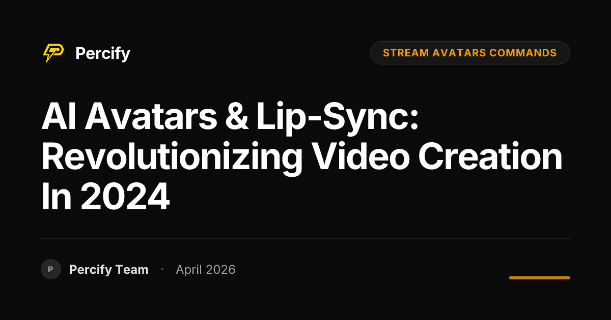 AI Avatars & Lip-Sync: Revolutionizing Video Creation in 2024 - Percify AI Avatar Blog Cover