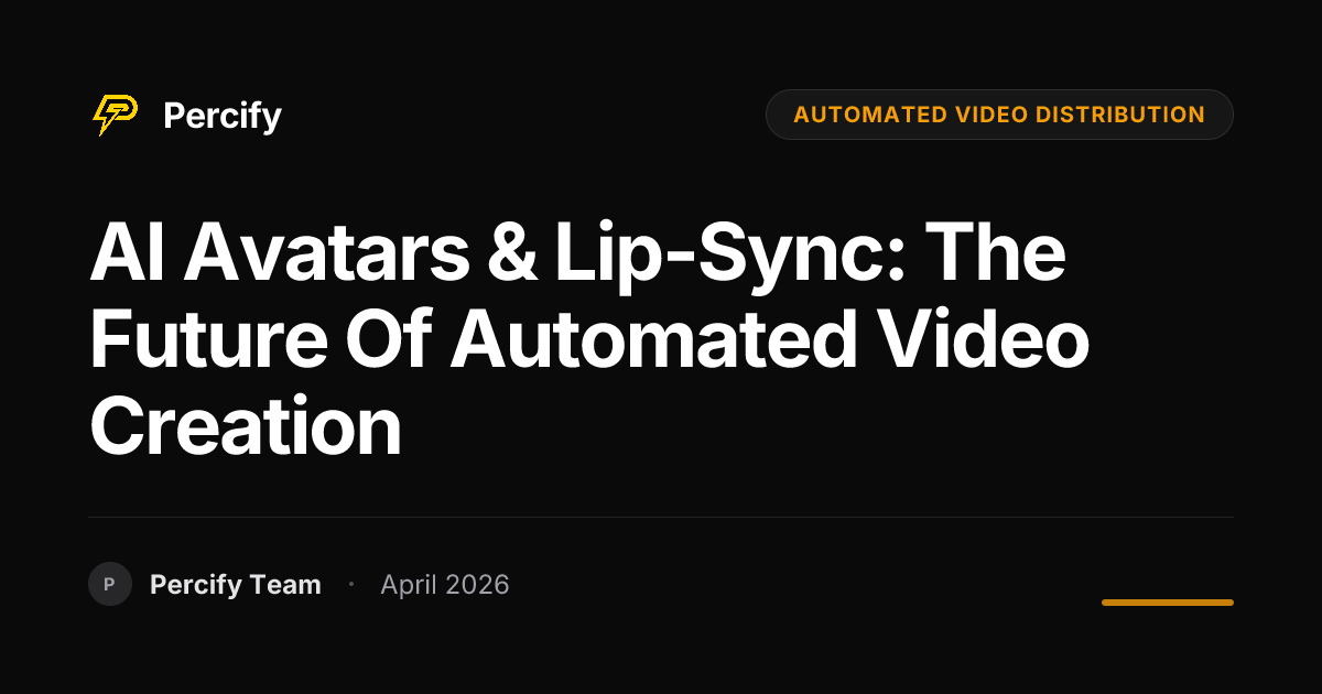 AI Avatars & Lip-Sync: The Future of Automated Video Creation - Percify AI Avatar Blog Cover