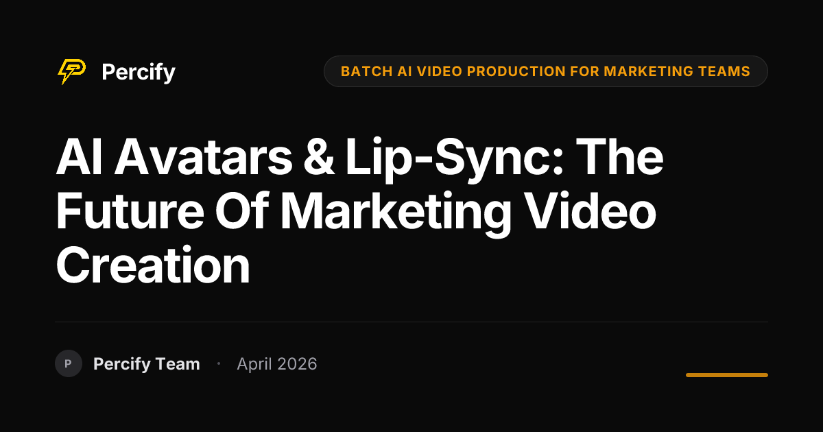 AI Avatars & Lip-Sync: The Future of Marketing Video Creation - Percify AI Avatar Blog Cover