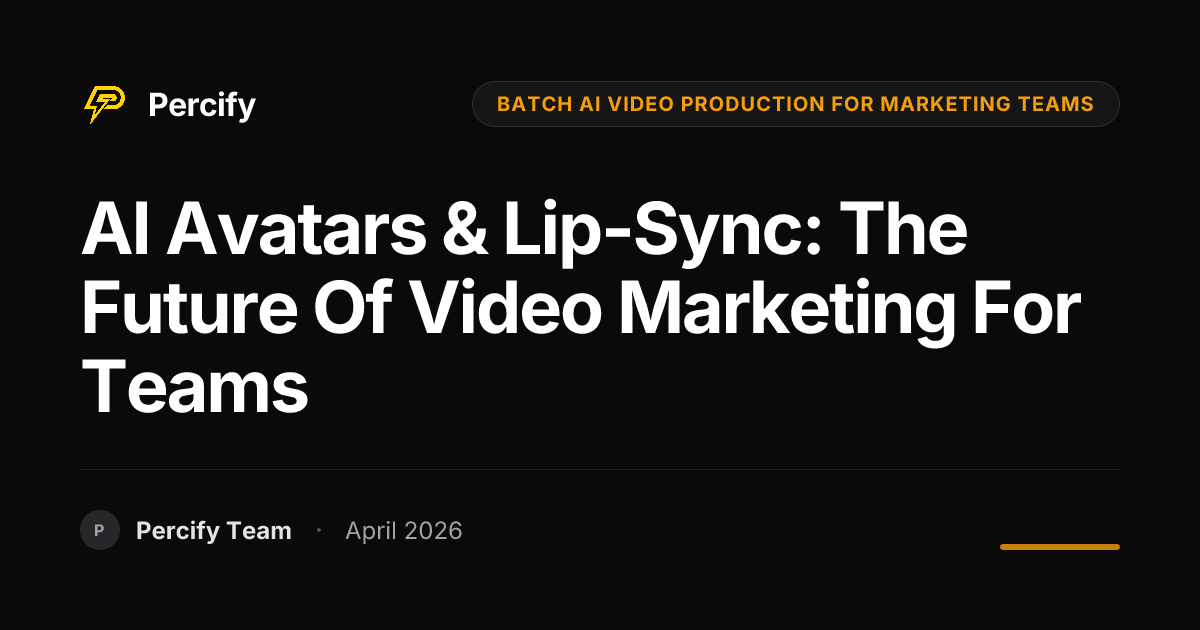 AI Avatars & Lip-Sync: The Future of Video Marketing for Teams - Percify AI Avatar Blog Cover