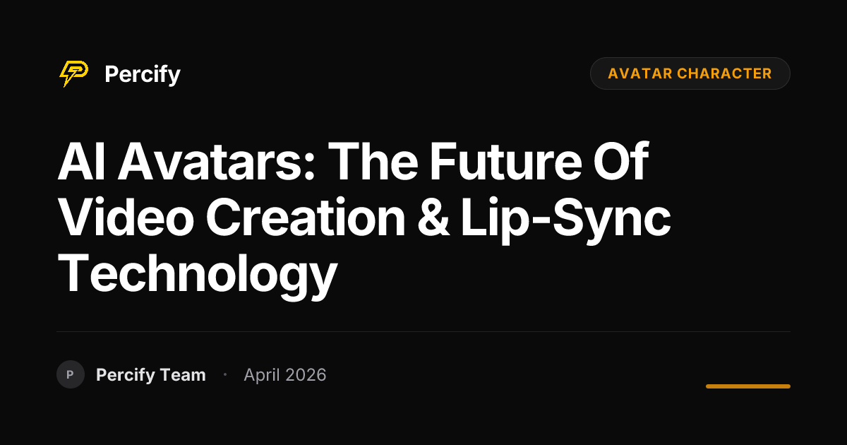 AI Avatars: The Future of Video Creation & Lip-Sync Technology - Percify AI Avatar Blog Cover