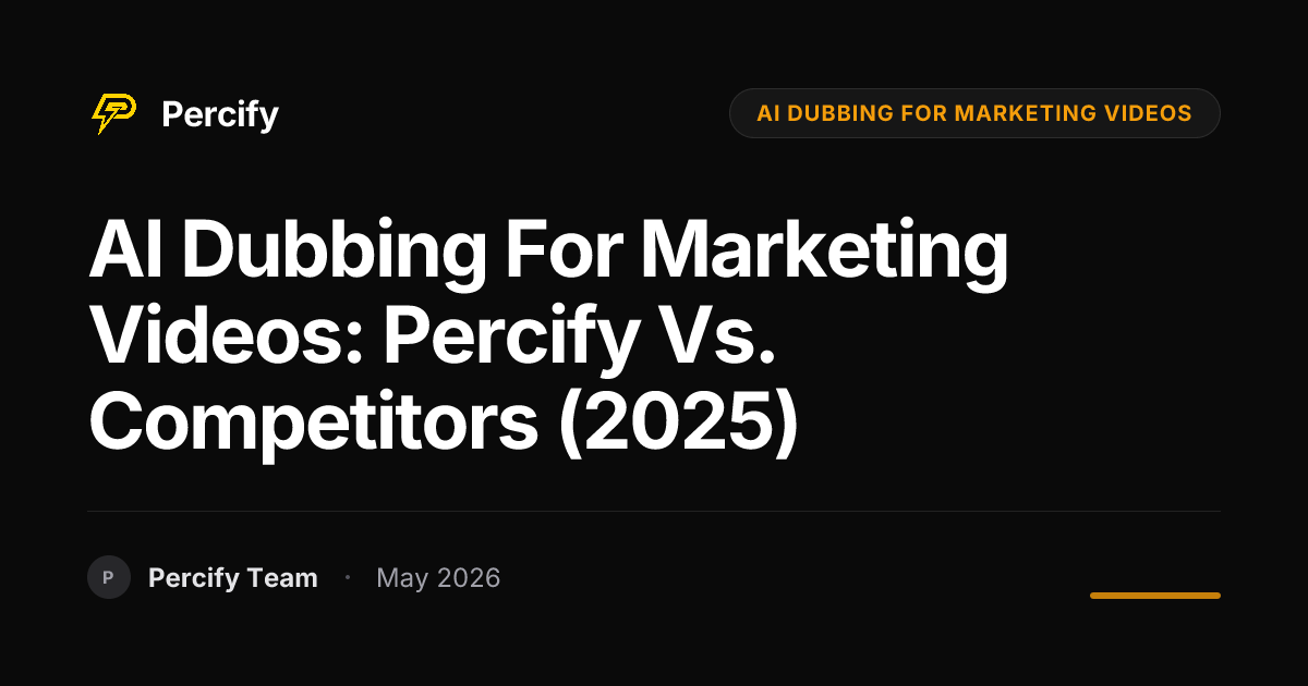 AI Dubbing for Marketing Videos: Percify vs. Competitors (2025) - Percify AI Avatar Blog Cover
