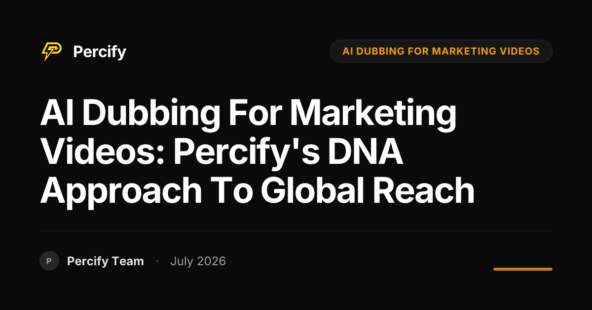 AI Dubbing for Marketing Videos: Percify's DNA Approach to Global Reach - Percify AI Avatar Blog Cover