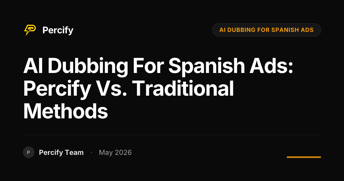 AI Dubbing for Spanish Ads: Percify vs. Traditional Methods - Percify AI Avatar Blog Cover