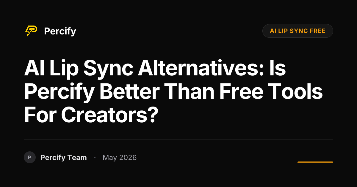 AI Lip Sync Alternatives: Is Percify Better Than Free Tools for Creators? - Percify AI Avatar Blog Cover