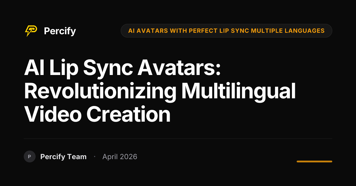 AI Lip Sync Avatars: Revolutionizing Multilingual Video Creation - Percify AI Avatar Blog Cover