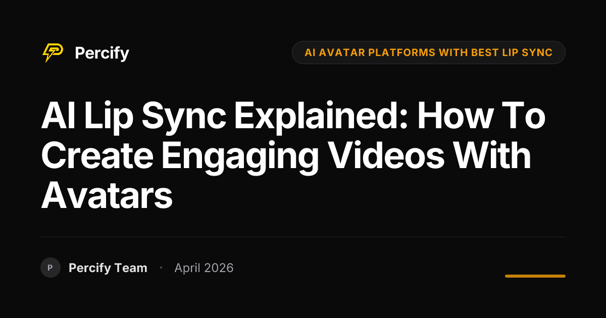 AI Lip Sync Explained: How to Create Engaging Videos with Avatars - Percify AI Avatar Blog Cover